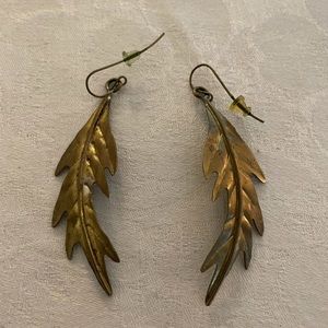Brass leaf earrings